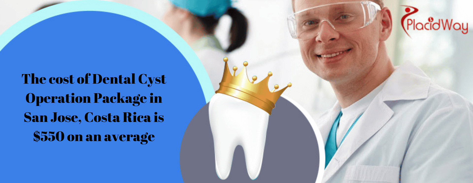 The cost of Dental Cyst Operation Package in San Jose, Costa Rica is $550 on an average